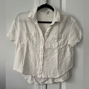 Madewell Women’s White Breezewoven Beachside Shirttail Top